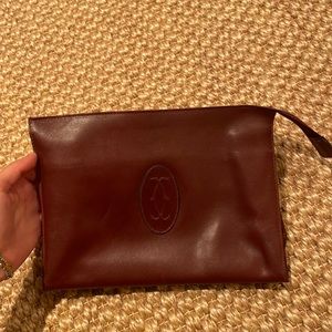 Cartier Pouch - Leather makeup bag/ clutch